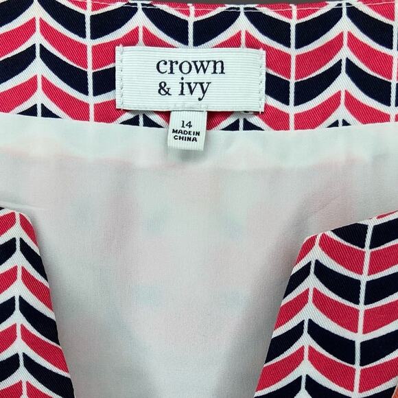 Crown & Ivy | Coral Print Shift Dress Sz 14 - Picture 4 of 5